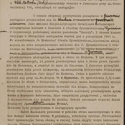 Oświadczenie Franciszka Mazura 1/3