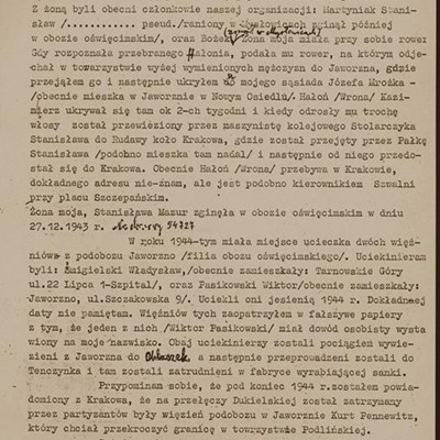 Oświadczenie Franciszka Mazura 2/3